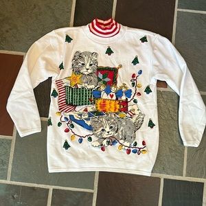 NWT Vintage Holiday Cat 🐈‍⬛ Sweatshirt
